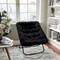 Flash Furniture Archer 28-in Oversized Faux Fur Folding Saucer Chair for Dorm, Bedroom, Black Faux Fur/Black Frame FV-FSC-027-BK-BK-GG - alternate 5